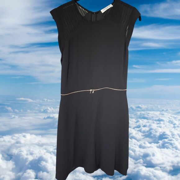 Sandro Paris LBD Size 3 Little Black Dress Gold Tone Zipper NEW - Picture 1 of 6